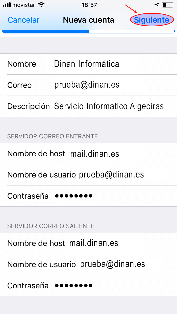Configurar correo en iPhone 6